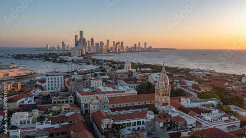 Drone images of Cartagena  Colombia from above