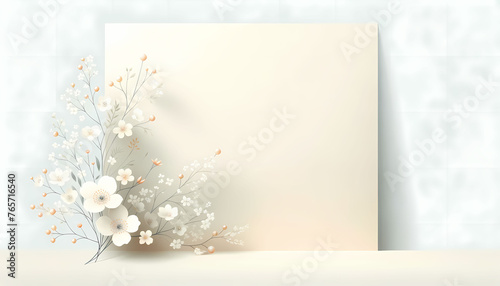 Imagine a vintage-style Christmas card featuring intricate snowflakes, a beautifully adorned Christmas tree, and lush branches framing the scene This card is artistically designed with a mix of floral