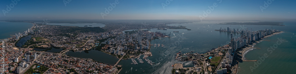 Panorama above Cartagena, Colombia