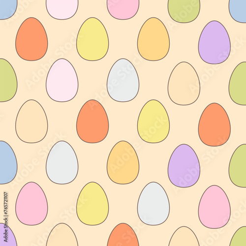 Vector easter eggs seamless pattern painted colorful