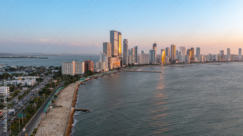 Drone images of Cartagena, Colombia from above