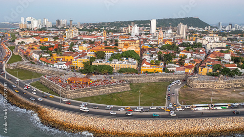 Drone images of Cartagena, Colombia from above