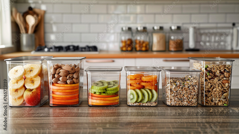Healthy Snack Options in Clear Containers