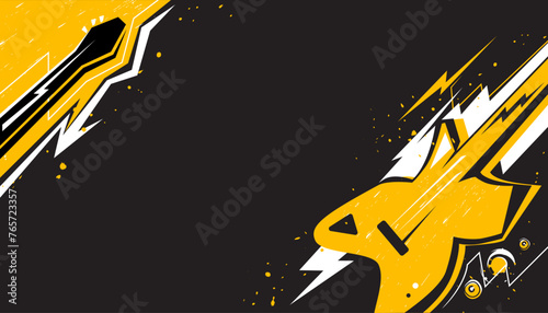 Rock music background design template for music festival or concert banner.