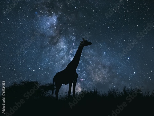 Nighttime safari, spotlight on nocturnal animals, starry sky, adventurous spirit , photographic style © NatthyDesign