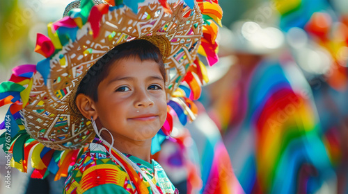 Cultural Pride: Young Boy in Traditional Mexican Attire