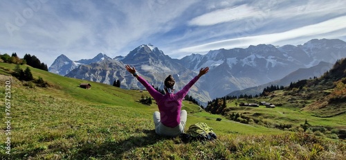 woman in the mountains