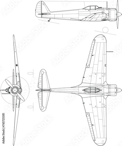 Nakajima_Ki_43-I-svg vector file.eps