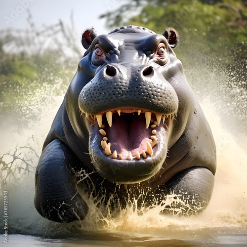 Angry Hippopotamus © Rady