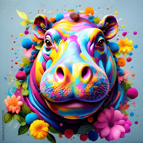 Colorful Hippo