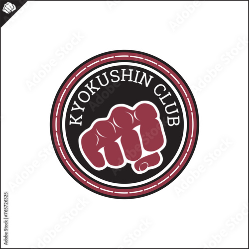 Martial arts, kyokushin karate colored symbol, logo creative design emblem. Vector