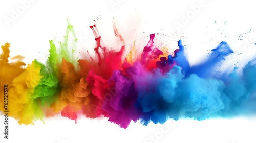 Colorful abstract paint explosion isolated on white background. Colorful cloud of ink. © Robina