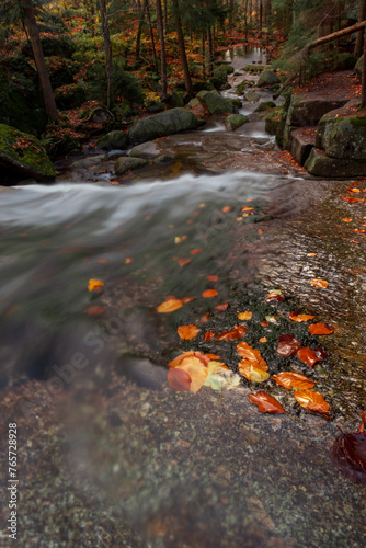 Fototapeta Naklejka Na Ścianę i Meble -  Kaskady Myi jesienną porą, Wodospad w Karkonoszach (Przesieka)