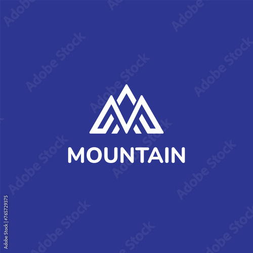 m letter mountain logo vector
