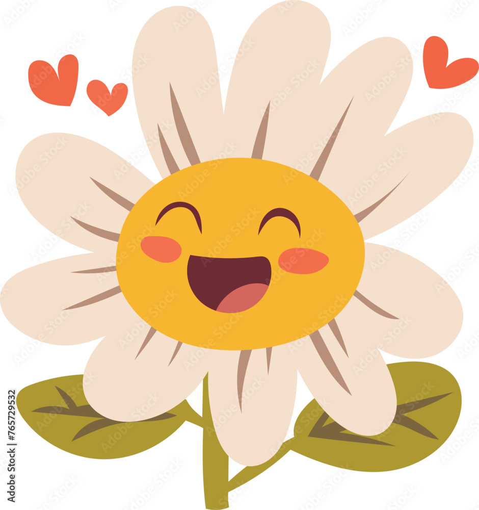 Flower leaves summer card elements spring illustration Flower leaves summer card elements spring illustration