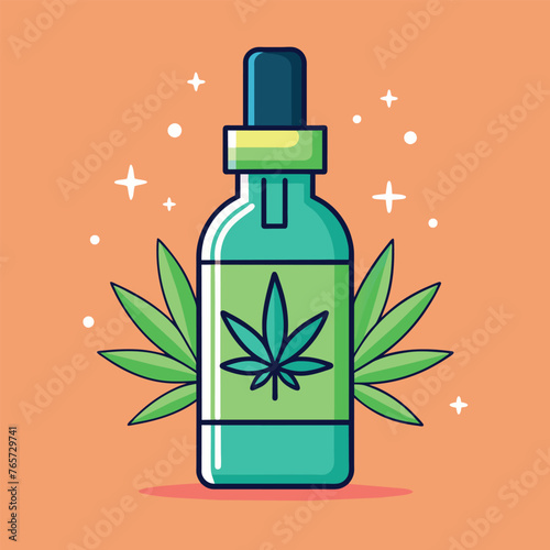 CBD product bottle vector 
