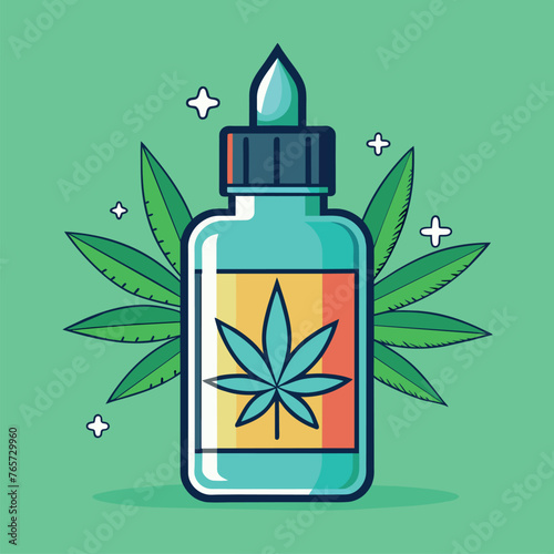 CBD product bottle vector 