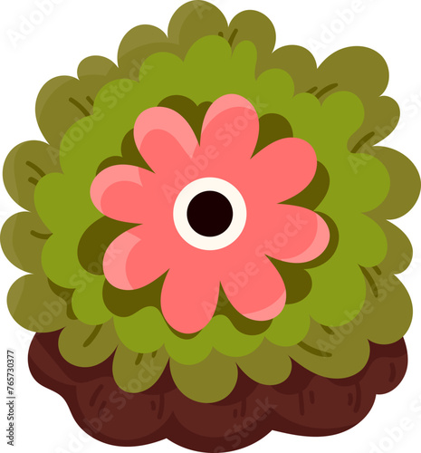 Summer gardening flowers at home nature cute vector illustration