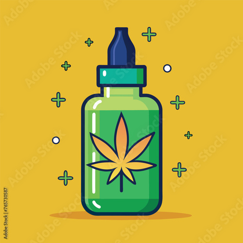 CBD product bottle vector 