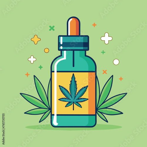 CBD product bottle vector 