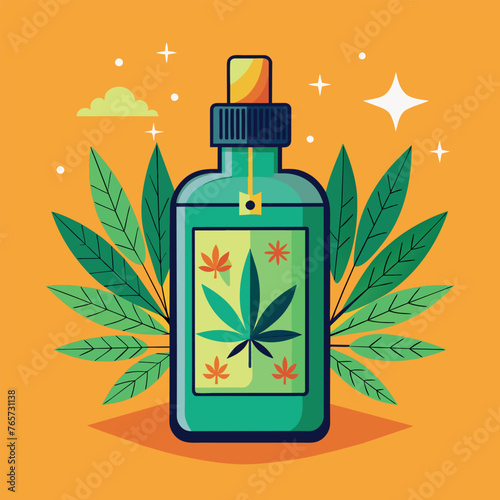 CBD product bottle vector 
