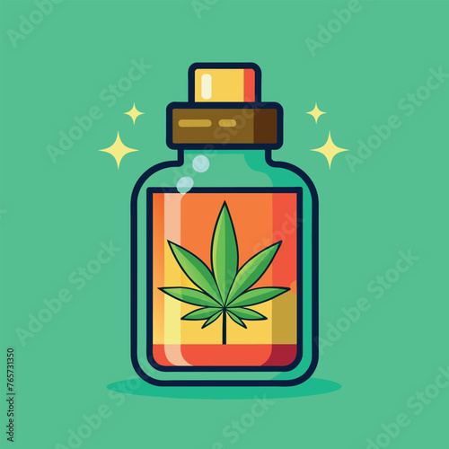 CBD product bottle vector 