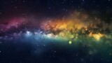 Dynamic space backdrop showcasing nebula and stars with rainbow colors, vibrant milky way galaxy backdrop