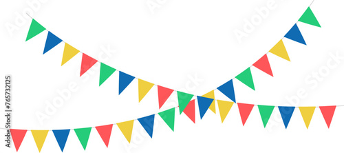 Triangular cross flags, decorative colorful party pennants for birthday celebration, festival decoration.