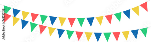 Triangular swag flags, decorative colorful party pennants for birthday celebration, festival decoration. photo