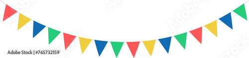 Triangular swag flags, decorative colorful party pennants for birthday celebration, festival decoration.