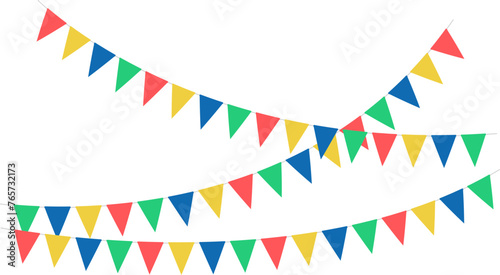 Triangular cross flags, decorative colorful party pennants for birthday celebration, festival decoration.