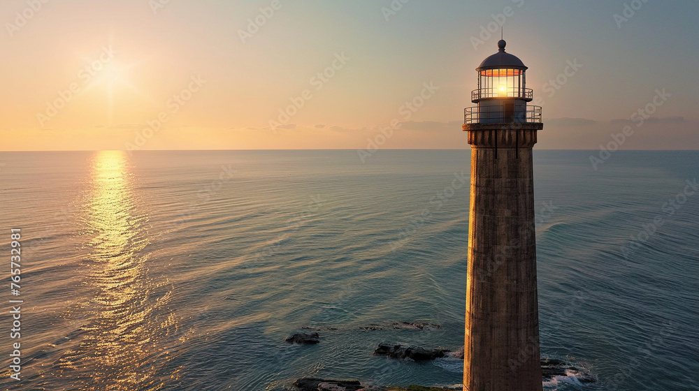 Solitary Lighthouses in Ocean Landscapes