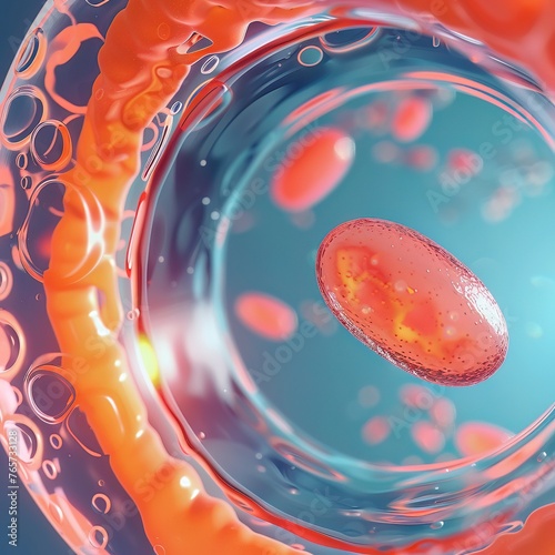Closeup of an artificial ovary releasing hormones, representing fertility technology advancements photo