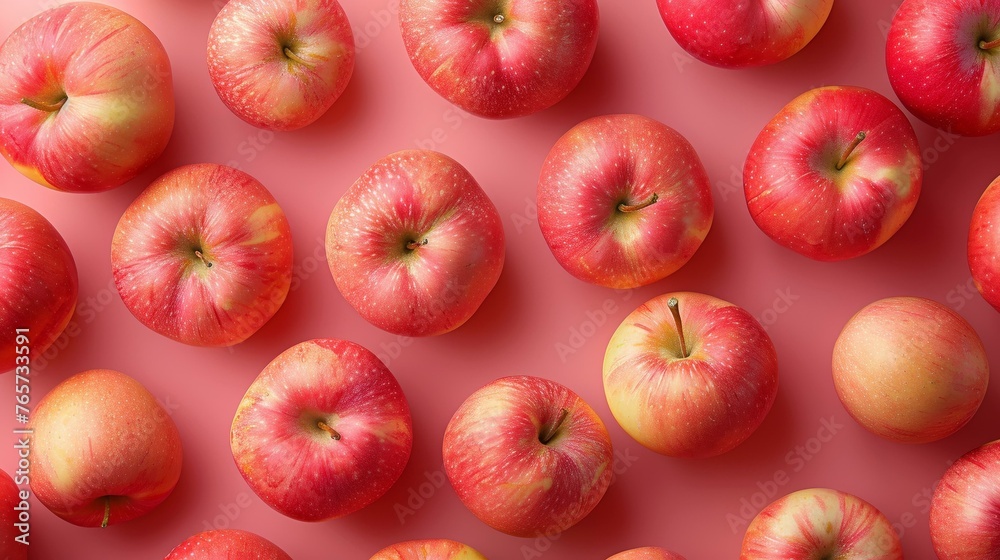 Apples in repetition, a crisp and fresh background Apples in repetition, a crisp and fresh background