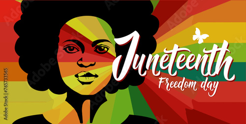 Juneteenth banner. Freedom day. Juneteenth Independence Day.