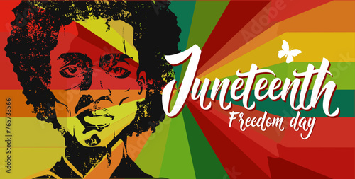 Juneteenth banner. Freedom day. Juneteenth Independence Day.