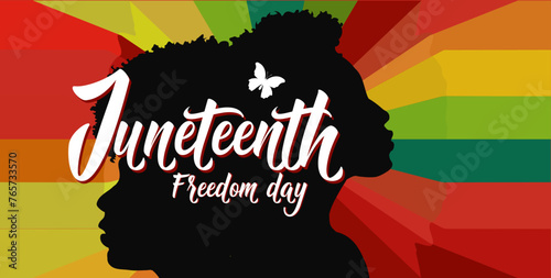 Juneteenth banner. Freedom day. Juneteenth Independence Day.