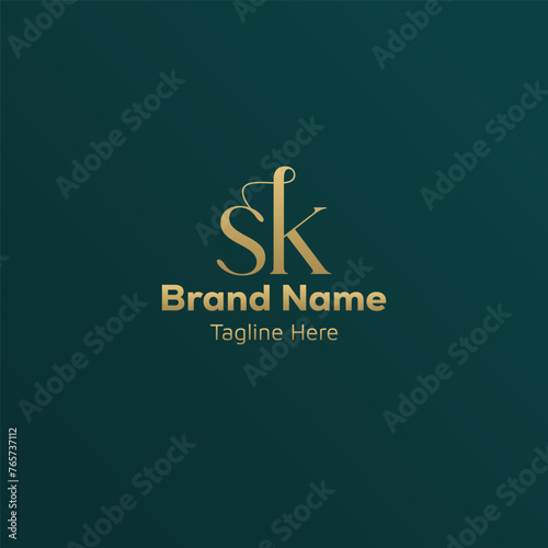 Initial based creative sk logo