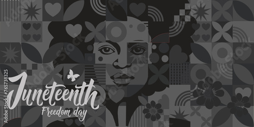 Juneteenth banner. Freedom day. Juneteenth Independence Day.