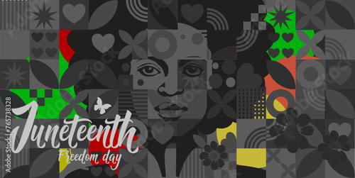 Juneteenth banner. Freedom day. Juneteenth Independence Day.