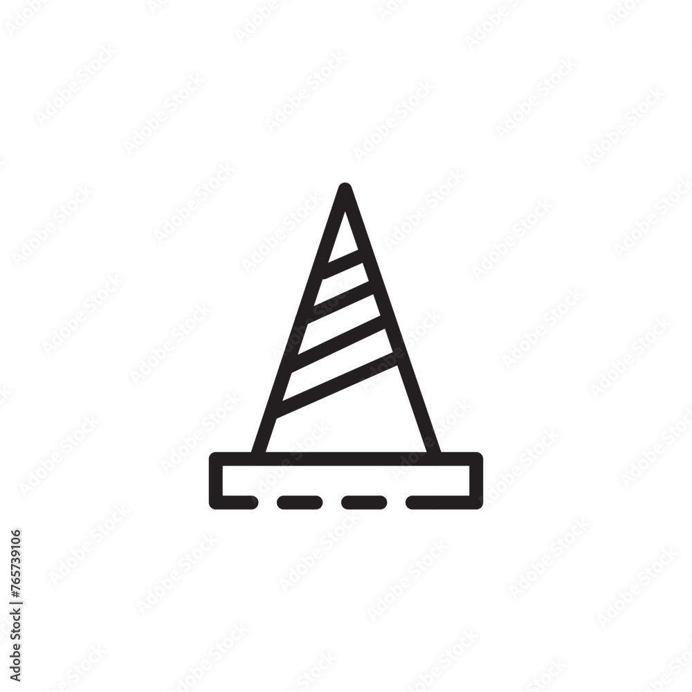 Traffic Cone Work Line Icon Traffic Cone Work Line Icon