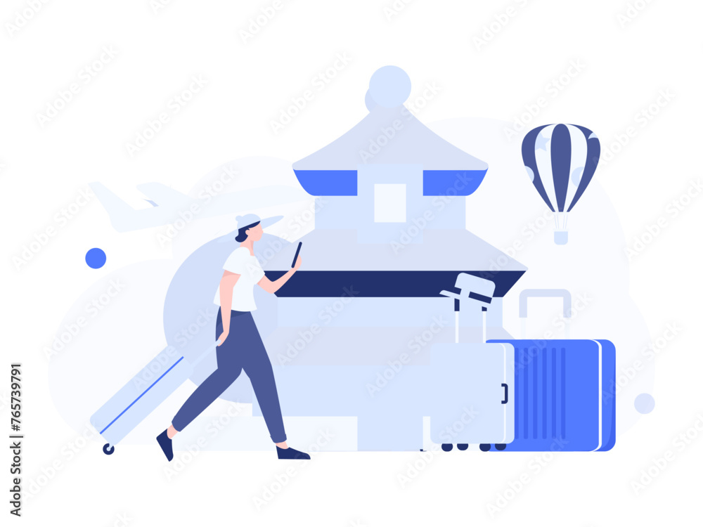 Holiday travel travel characters internet background vector hand drawn illustration
Holiday travel travel characters internet background vector hand drawn illustration