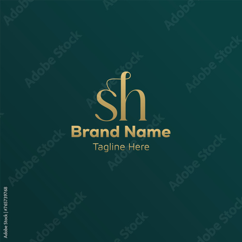 Initial based creative sh logo