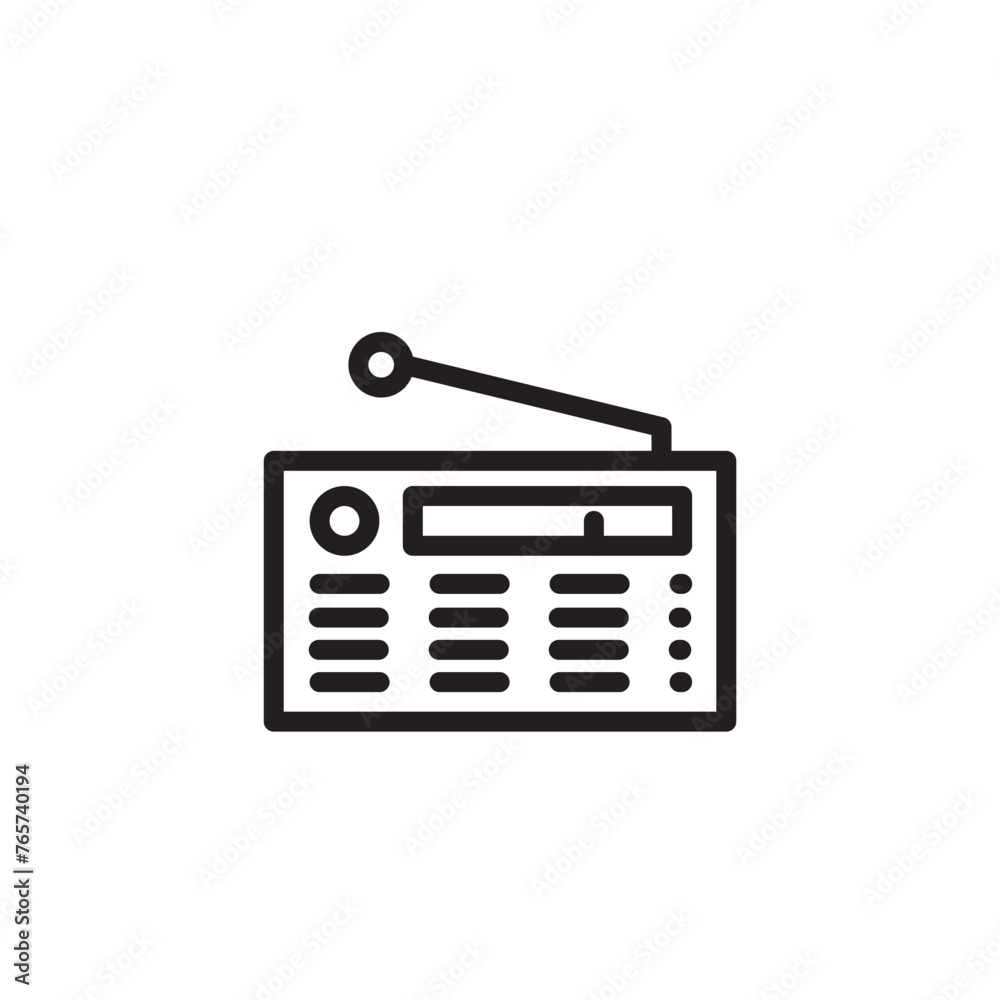 Music Play Radio Line Icon Music Play Radio Line Icon