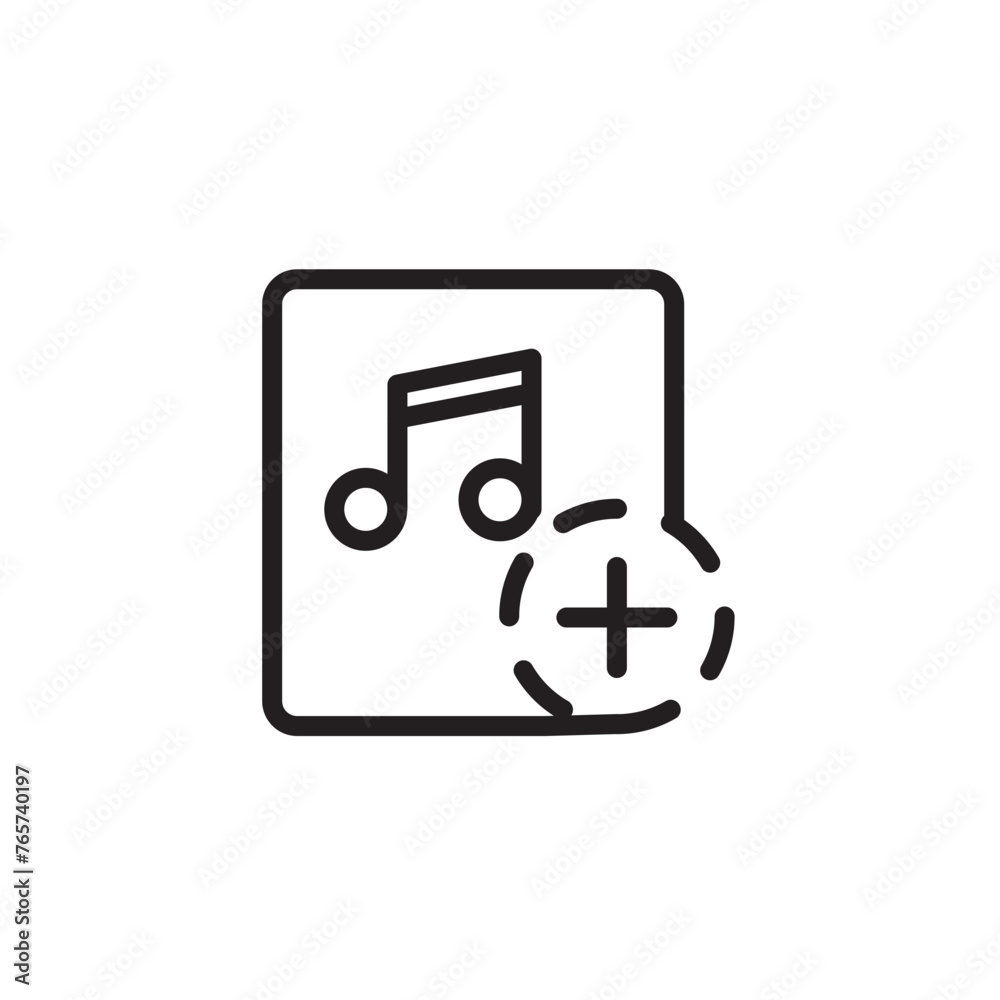 Add Music Song Line Icon