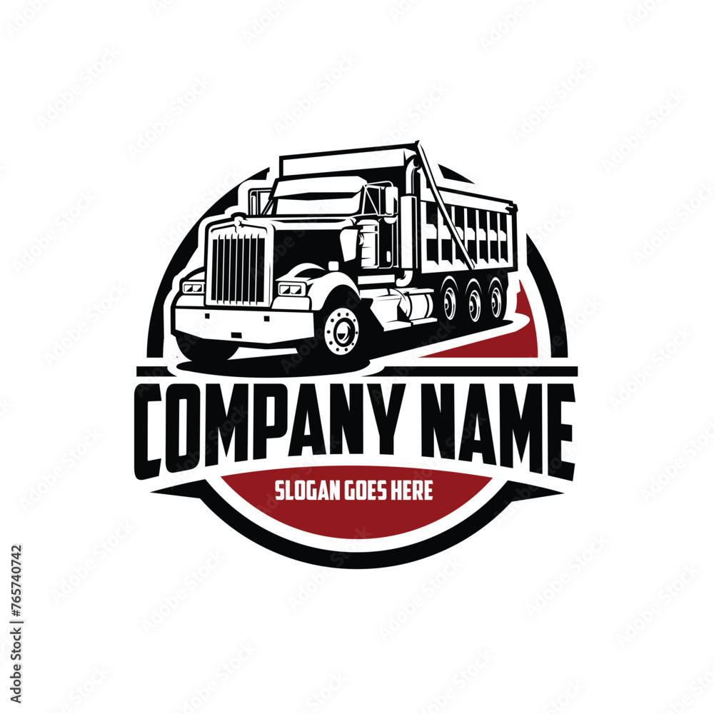 Dump truck ready made logo template set vector isolated. Best for transport related industry