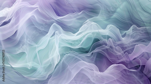 Minimalist abstract waves in cool mint and soft lavender.