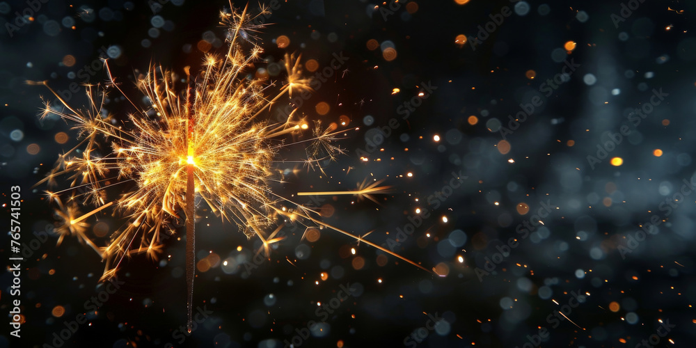 Fototapeta premium firework on dark background, New Year's Eve, New Year background