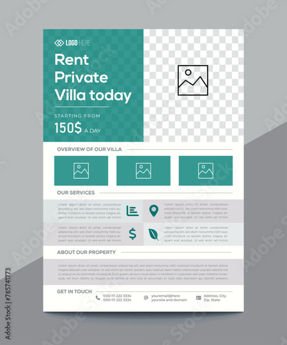 Real estate corporate flyer design premium vector template in A4 size