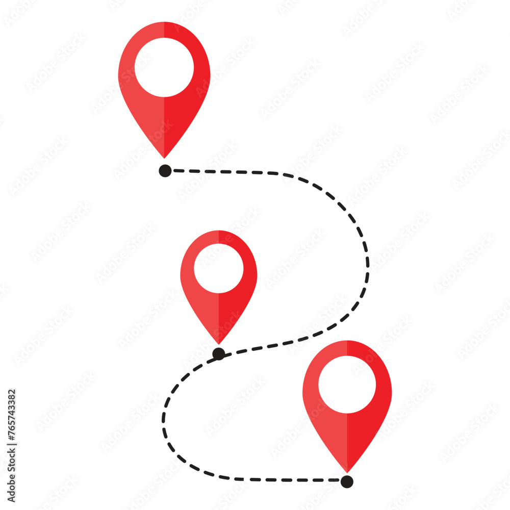 Fototapeta premium map point icon on the road to show the position on the map